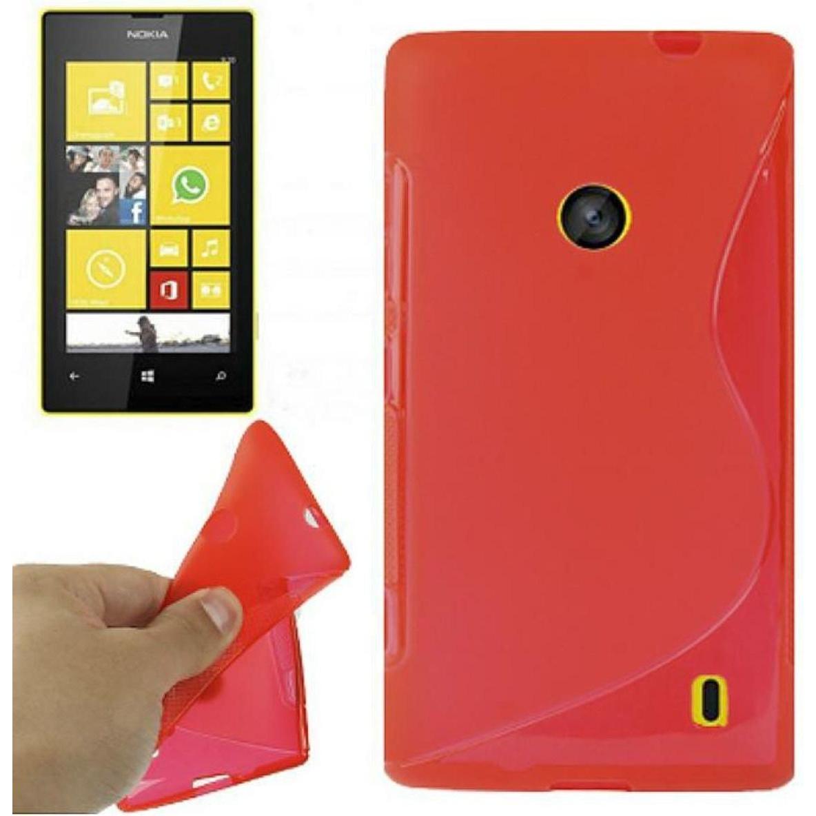 König Design Schutzhülle TPU Case für Handy Nokia Lumia 520 rot (Nokia Lumia 520), Smartphone Hülle, Rot