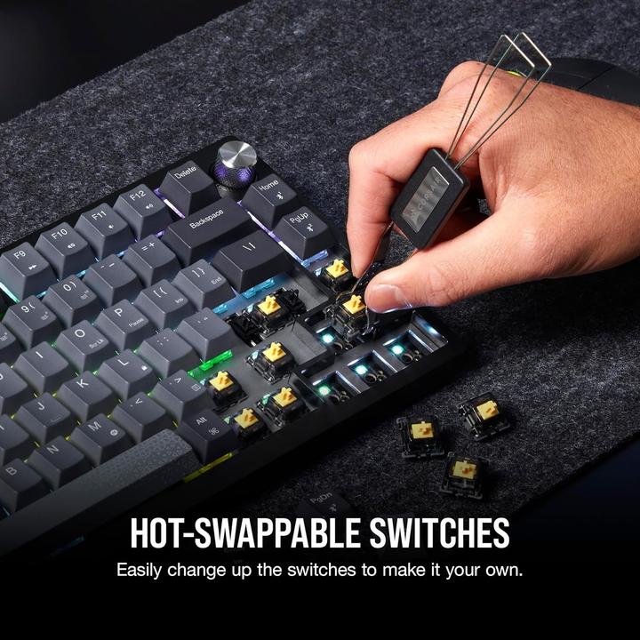 Actual product image Corsair Klaviatūra K65 Plus Belaidė mechaninė KB (Eng. Int., Wireless)