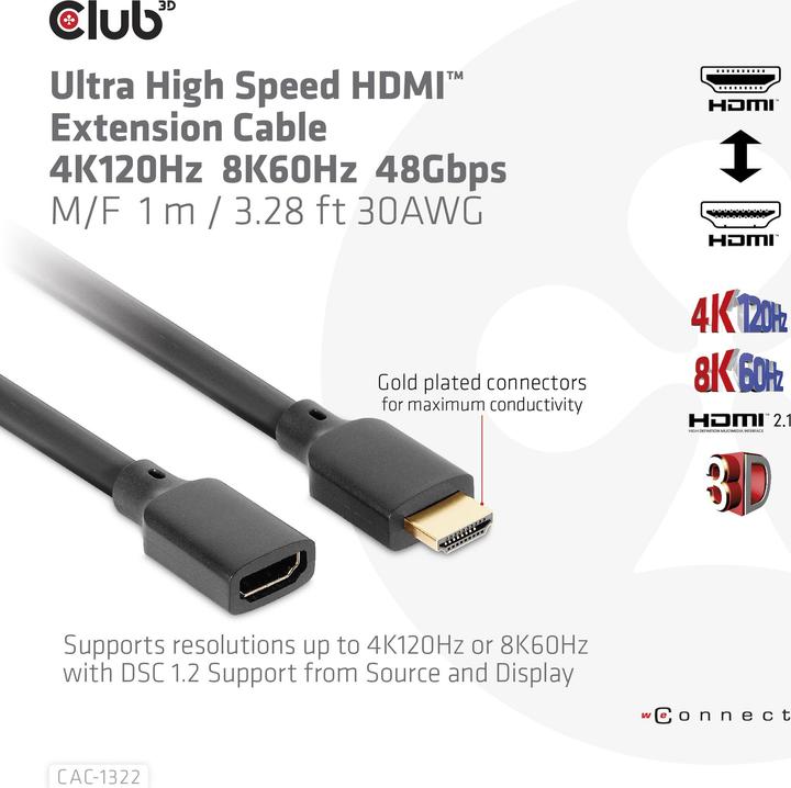 Produktbild Club 3D HDMI (Typ A) — HDMI (Typ A) (1 m)