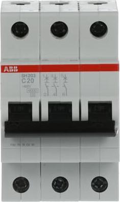 Immagine prodotto ABB SH200 MCB Interruttore miniaturizzato di tipo C, tripolare