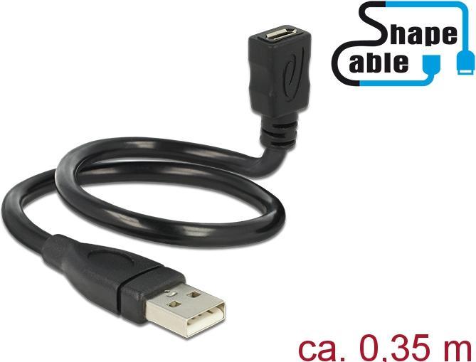 Produktbild Delock Kabel USB Typ-A Stecker USB Micro-B Buchse (0.35 m, USB 2.0)