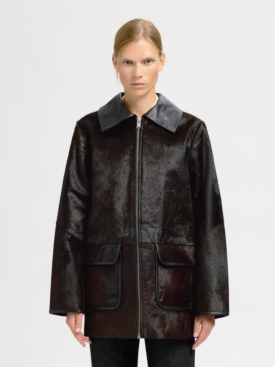Actual product image Selected Zip-up Lederjacke (36)