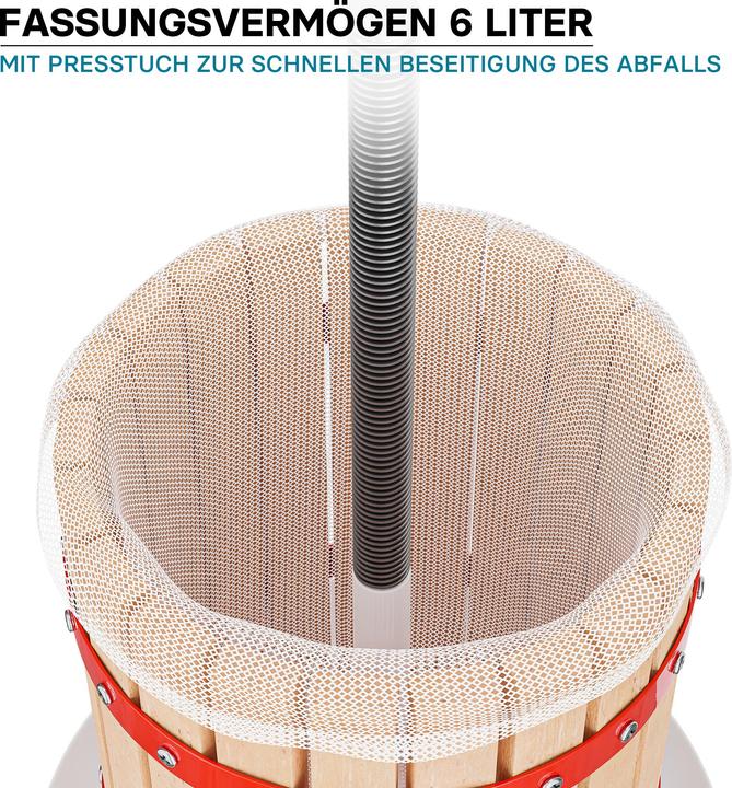 Actual product image Wiltec 6L Fruit Press Apple Wine Cider incl 3 Pulp Bags