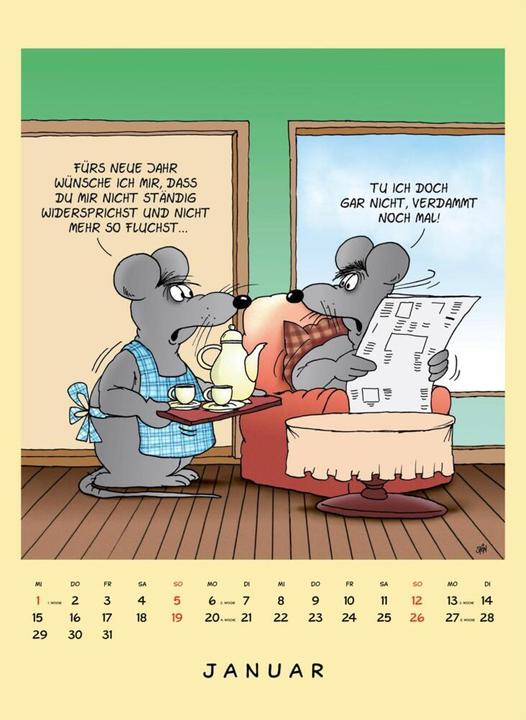 Actual product image Uli Stein Tierisch grosser Kalender 2025: monthly calendar for the wall in large format (German)