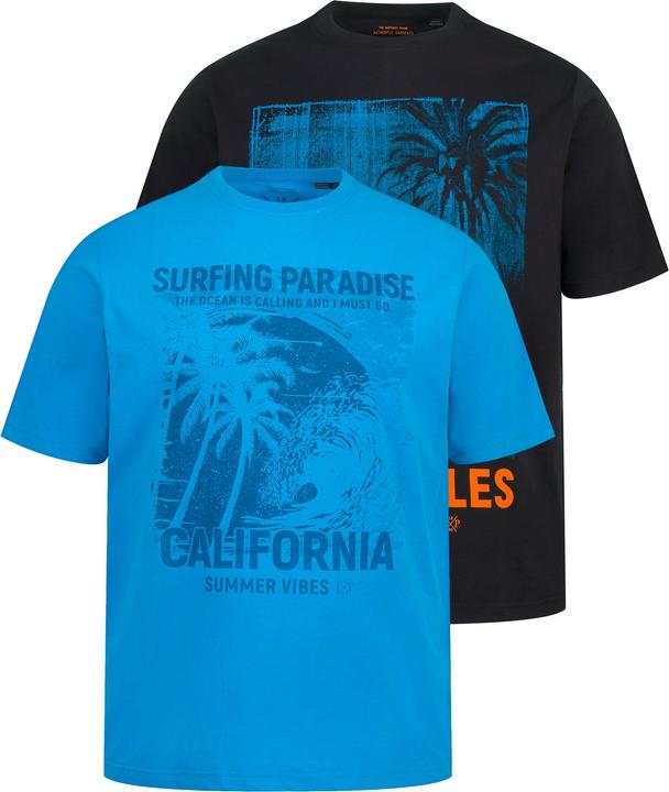Produktbild JP1880 T-Shirts, 2er-Pack, Halbarm, Palmen Print, Rundhals (L)