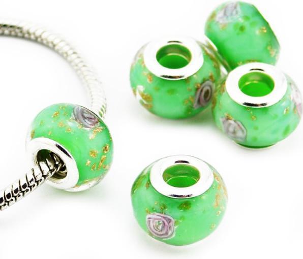 Immagine prodotto Hermex Perlina di vetro placcata argento 925 - Verde (Vetro, Argento 925)