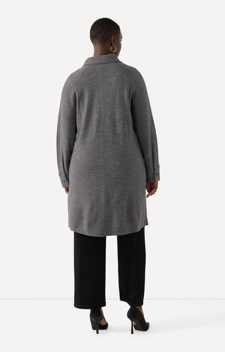 Produktbild Ulla Popken Mantel, Boiled Wool, Hemkragen, 2-Wege-Zipper (54)