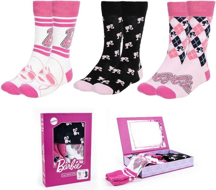 Actual product image Cerda BARBIE - Pack de 3 Paires de Chaussettes (Taille 36-43) (pack of 3, 36 - 43)