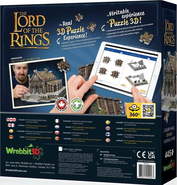 Immagine prodotto Wrebbit 3D Sala d'Oro Edoras 445 pezzi. Puzzle 3D (445 pezzi)