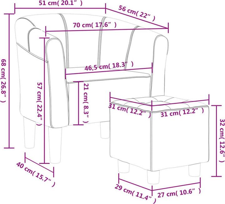 Actual product image vidaXL Clubsessel