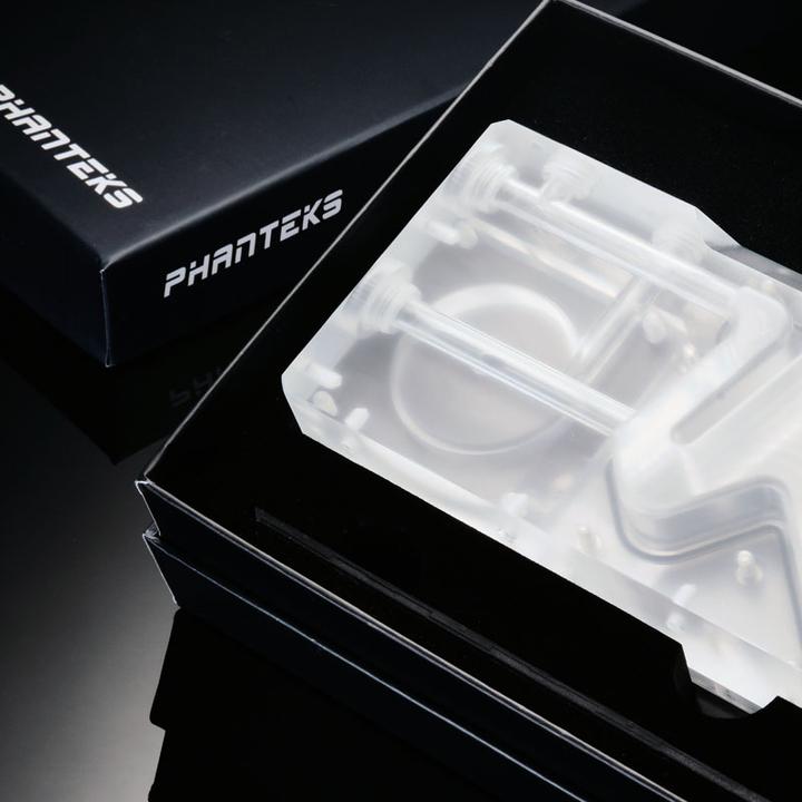 Actual product image Phanteks R160C Reservoir - transparent acrylic backplate, DRGB LED