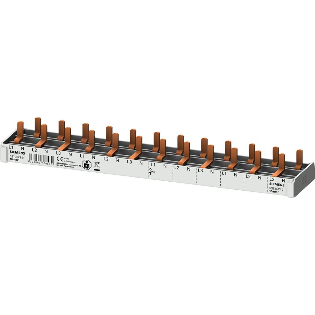 Siemens, Verteilerschrank Zubehör, Stift SaS 10qmm 3p/N 5ST3673-0 12xKompakt 12TE Sammelschiene