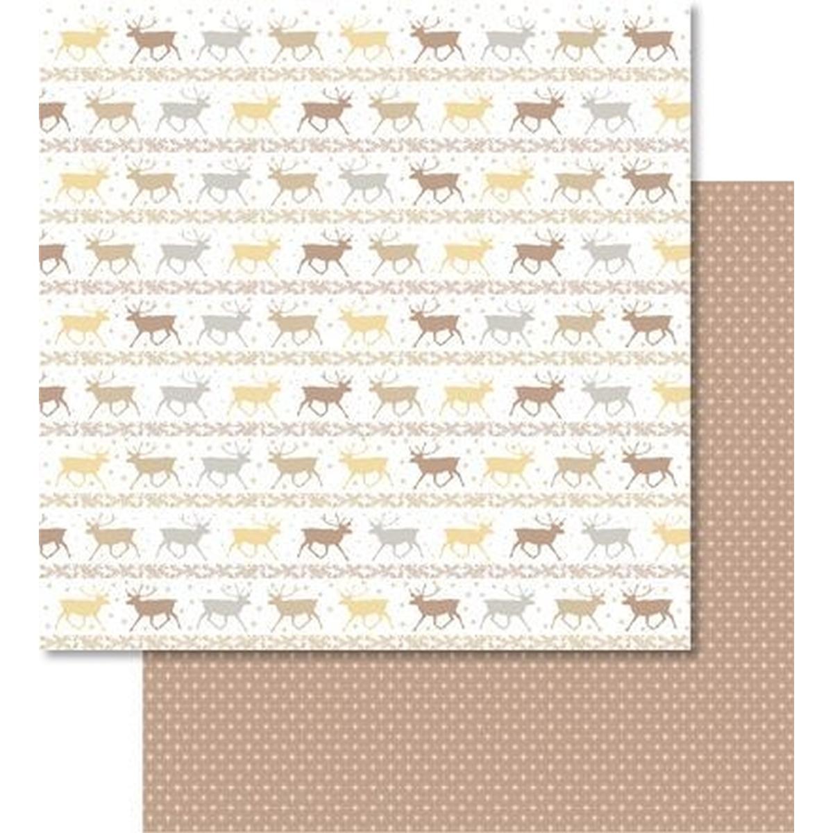 Ursus, Bastelpapier, Scrapbook Paper Classic Christmas creme/braun12x12 Zoll VE=25 Blatt Motiv 2 (25 x)