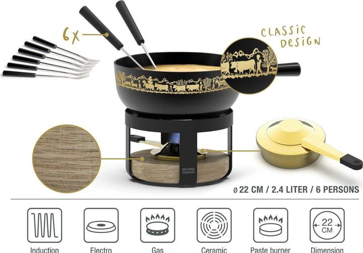 Produktbild Stöckli Käsefonduegarnitur Pilatus Wood Classic (Käsefondue)