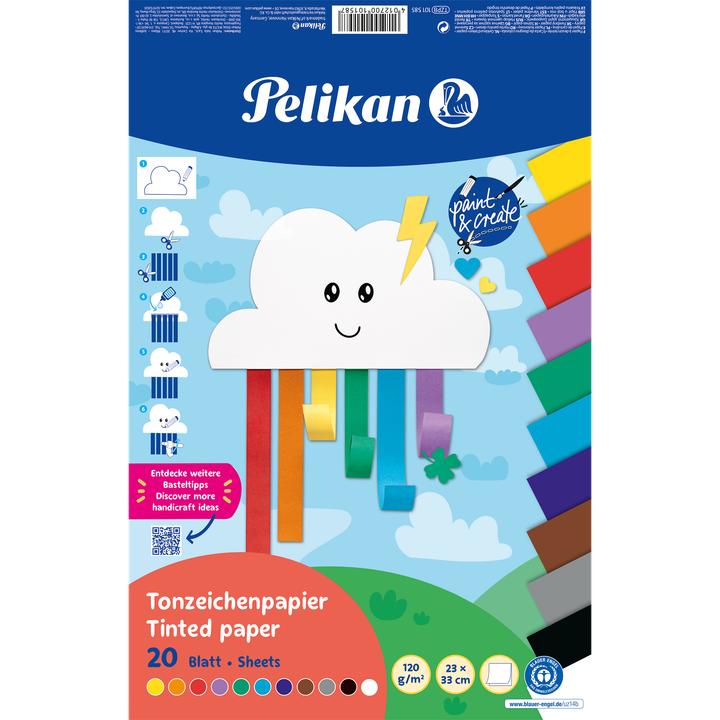 Produktbild Pelikan Tonpapier Block TZPB, 20 Blatt, 23x33cm, Rainbow (120 g/m², 1 x)