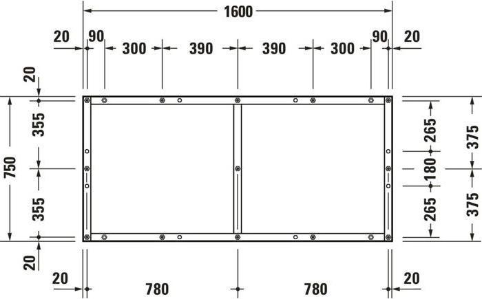 Image du produit Duravit Pied pour receveur de douche Tempano 1600x750mm