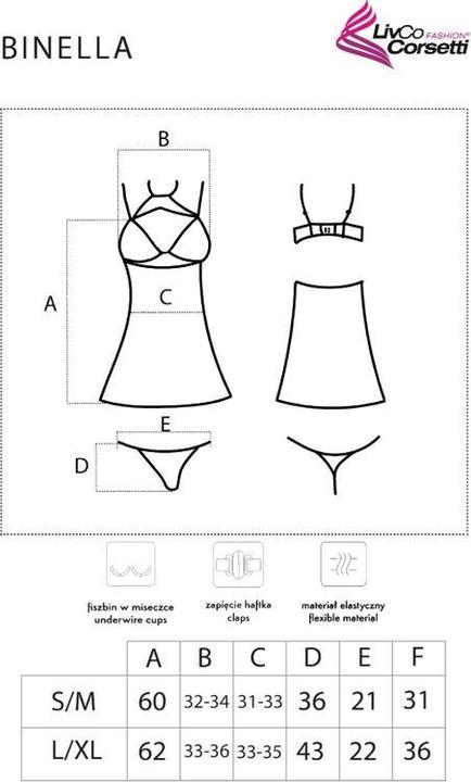 Produktbild LivCo Corsetti Fashion Binella Set Babydoll Thong Black (L, XL)