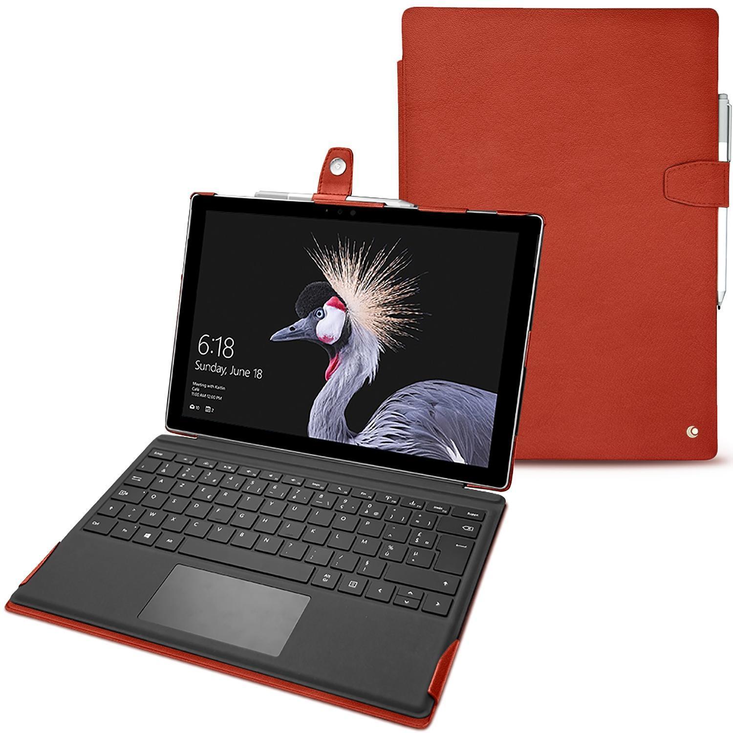 Noreve Lederschutzhülle (Surface Pro (2017)), Tablet Hülle, Orange