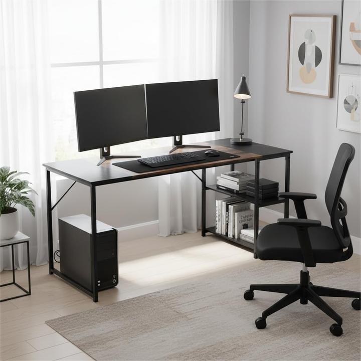 Image du produit FurnitureR Bureau à Hauteur Réglable Design Patchwork (140 x 60 x 74 cm)