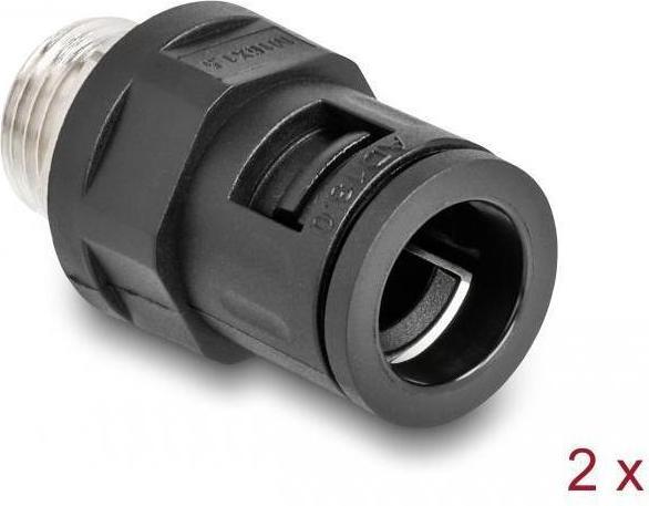 Actual product image Delock Hose fitting with brass external thread M16 black 2 pieces