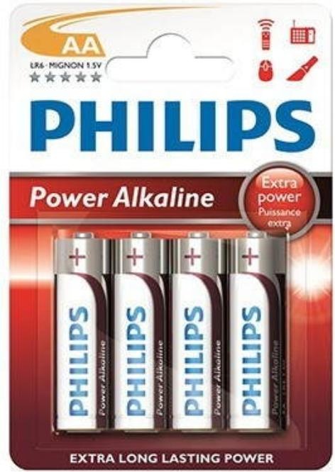 Actual product image Philips Battery Power Alkaline AA 4 pieces (4 pcs., AA)