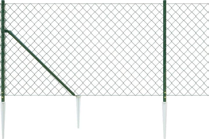 Immagine prodotto vidaXL Maschendrahtzaun mit Bodenhülsen Anthrazit 1,6x25 m