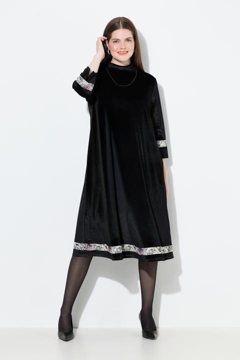 Immagine prodotto Ulla Popken Abito in velluto con collo alto e maniche a 3/4 (60)
