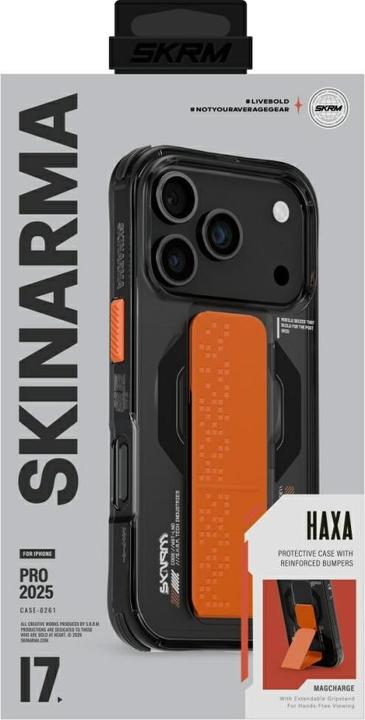 Produktbild Skinarma Haxa Case for iPhone 17 Pro Magnetic Charging + Grip Stand Graphite (Apple iPhone 17 Pro)