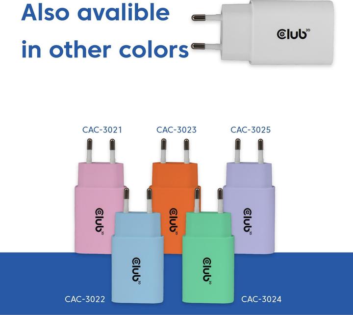 Image du produit Club 3D Club3D Lifestyle Ladegerät USB-C 30Watt, 2Stk weiss retail (30 W)