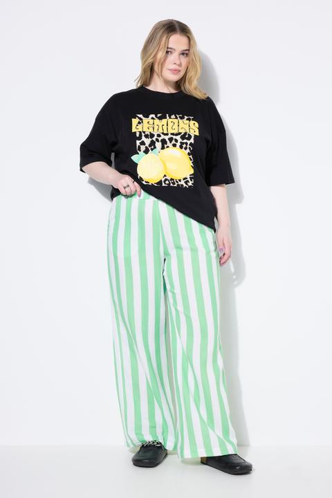 Produktbild Studio Untold Musselin-Hose, Wide Legs, Streifen, Elastikbund (58)