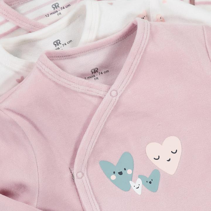 Produktbild La Redoute Collections 3er-Pack Samt-Strampler (80)