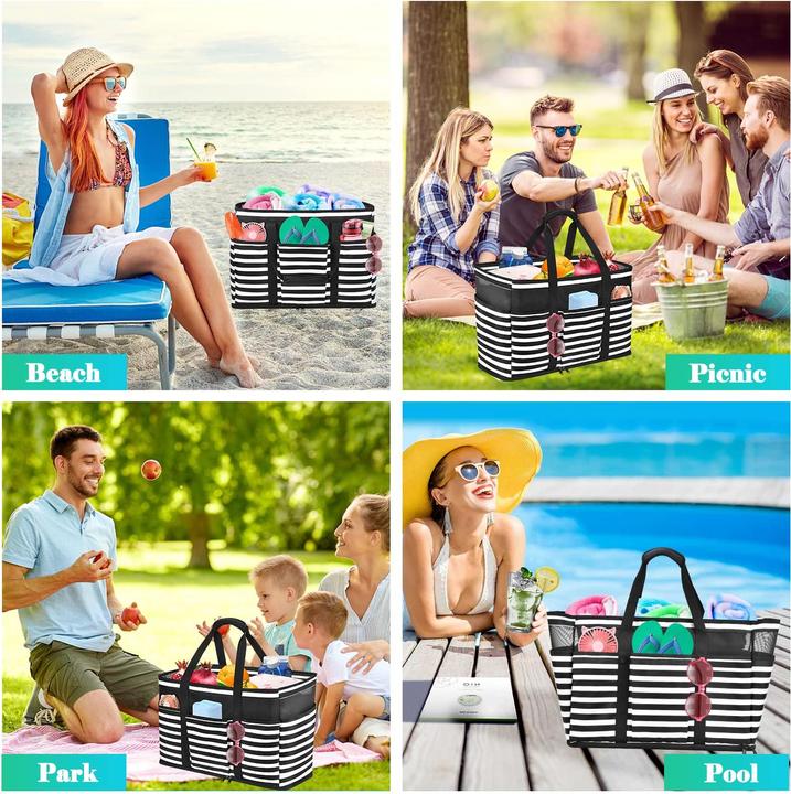 Produktbild Only-Bags.Store Grosse Strandtasche mit Reissverschluss Wasserdichte Strandtasche
