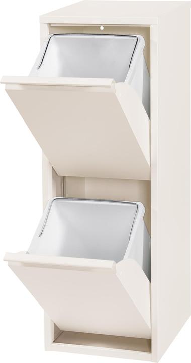 Produktbild En.Casa Mülltrennschrank Sollentuna Metall 2x14 L Pfefferweiss (28 l)