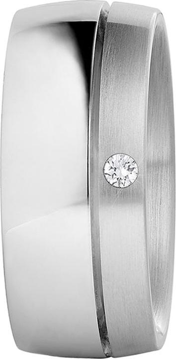 Actual product image Xen Band ring matt / polished with diamond 0,03 ct. TW/SI (54)