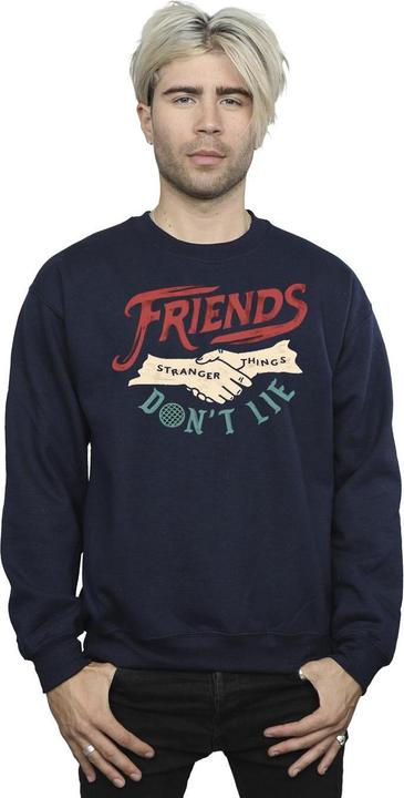 Actual product image Netflix Mens Stranger Things Friends Don't Lie Hands Sweatshirt (3XL)