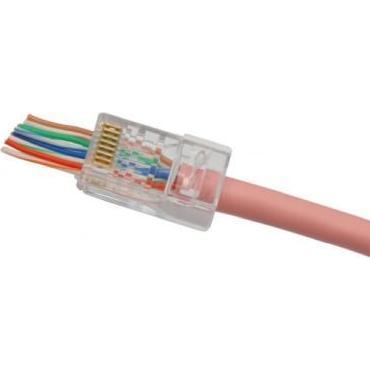 Exertis Connect Spina modulare RJ45 easy plug, Cat. 5e, UTP, per cavi multipli, per crimpatura, PU 10 pezzi Per un (UTP, CAT5e), Cavo di rete