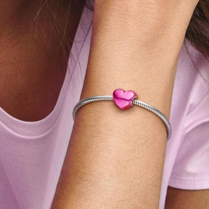 Immagine prodotto Pandora Ciondolo a cuore rosa metallizzato (Argento 925, Smalto)
