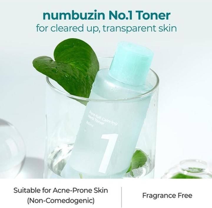 Image du produit Numbuzin No.1 Pure Full Calming Herb Toner for Acne-Prone Skin with Centella Asiatica (Lingettes nettoyantes pour le visage)