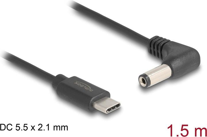 Actual product image Delock USB Type-C power cable to DC 5.5 x 2.1 mm (1.50 m)