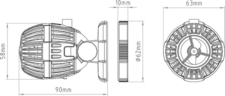 Image du produit SunSun CW-110 Pompe brassage Wavemaker 500-4000l 10 W Contrôleur Aquarium Eau douce Eau salée