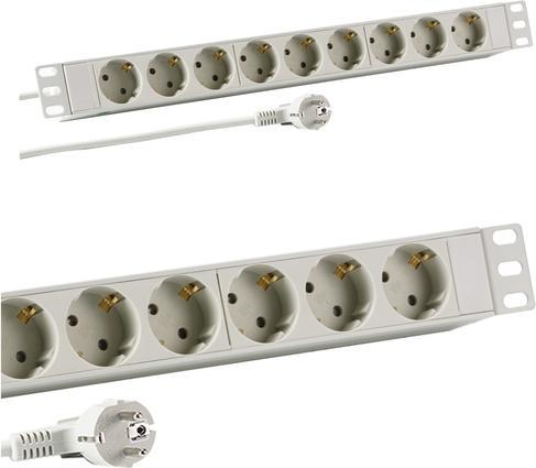 Produktbild EFB Elektronik 1HE Steckdosenleiste 9xCEE 7/3 ohne Schalter,Alu,gra (9x, 2 m)
