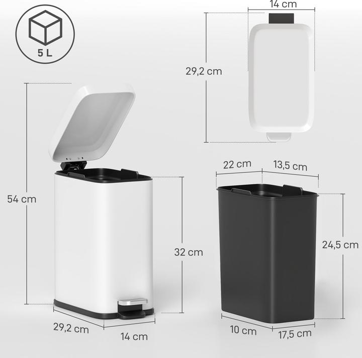 Produktbild Homcom Mülleimer mit Fusspedal (5 l)