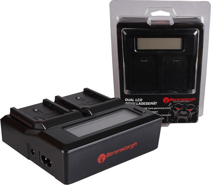Actual product image Berenstargh Dual LCD USB Ladegerät f. Hitachi CGA-DU14 DZMV350A DZMV350A DZ-MV350A DZ-MV350A DZMV350 (Camera battery charger)