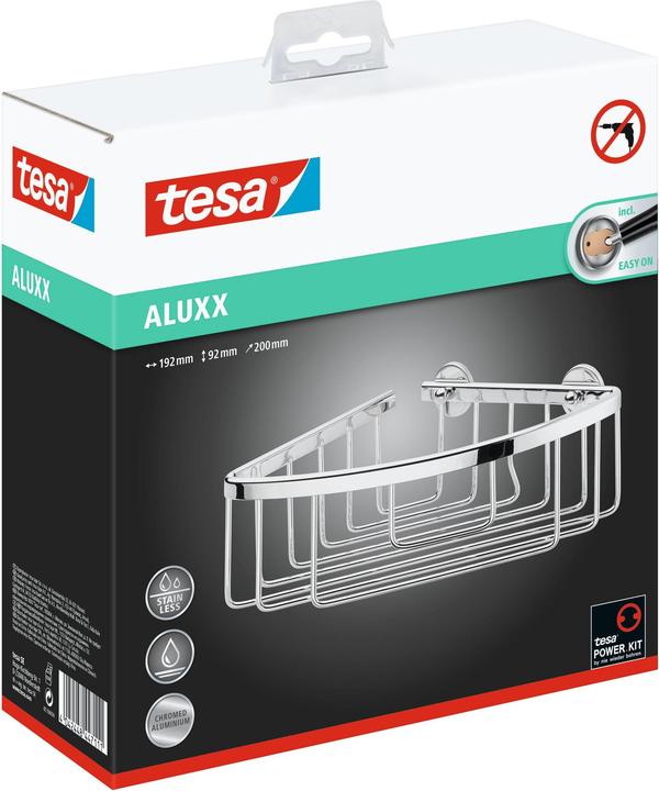 Produktbild tesa ALUXX Duschablage inkl. Klebelösung ohne Bohren (19.20 x 20 x 9.20 cm)