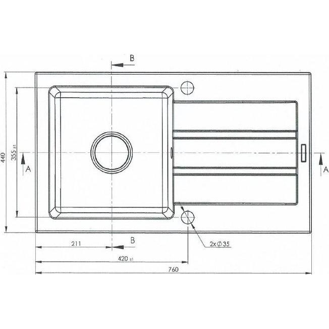 Thumbnail - Maidsinks, Spülbecken, Einbeckenspüle mit Abtropffläche Promo 76x44 1B 1D E070053701 (Einbauspüle mit Abtropffläche, 44 ...