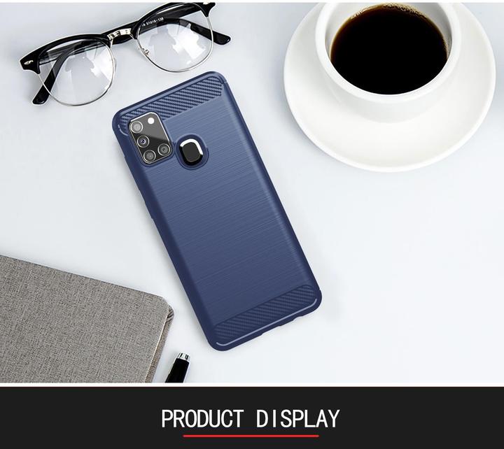 Actual product image Cadorabo TPU Ultra Slim carbon stainless steel Combi Cover (Samsung Galaxy A21s)