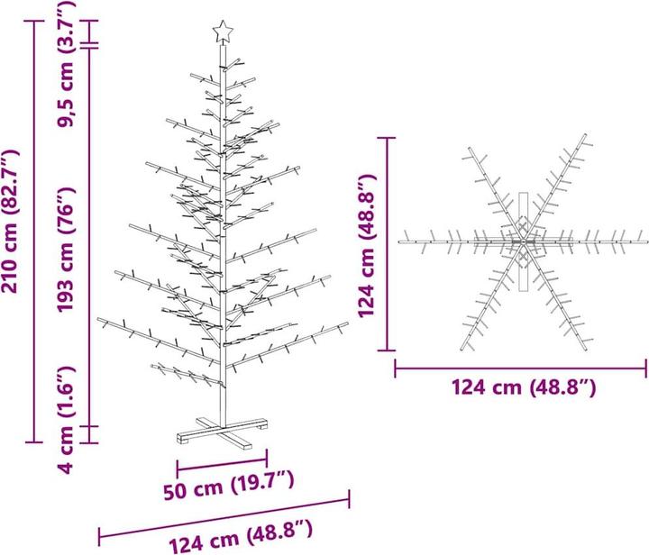 Actual product image vidaXL Holz Weihnachtsbaum (210 cm)