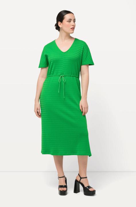 Produktbild Ulla Popken Midikleid, Strukturjersey, V-Ausschnitt, Halbarm (42, 44)