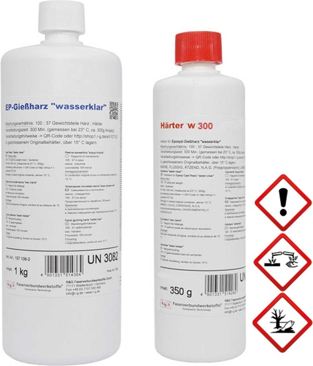 R&G epoxy casting resin (water clear) + hardener w300, pack/ 1,35 kg