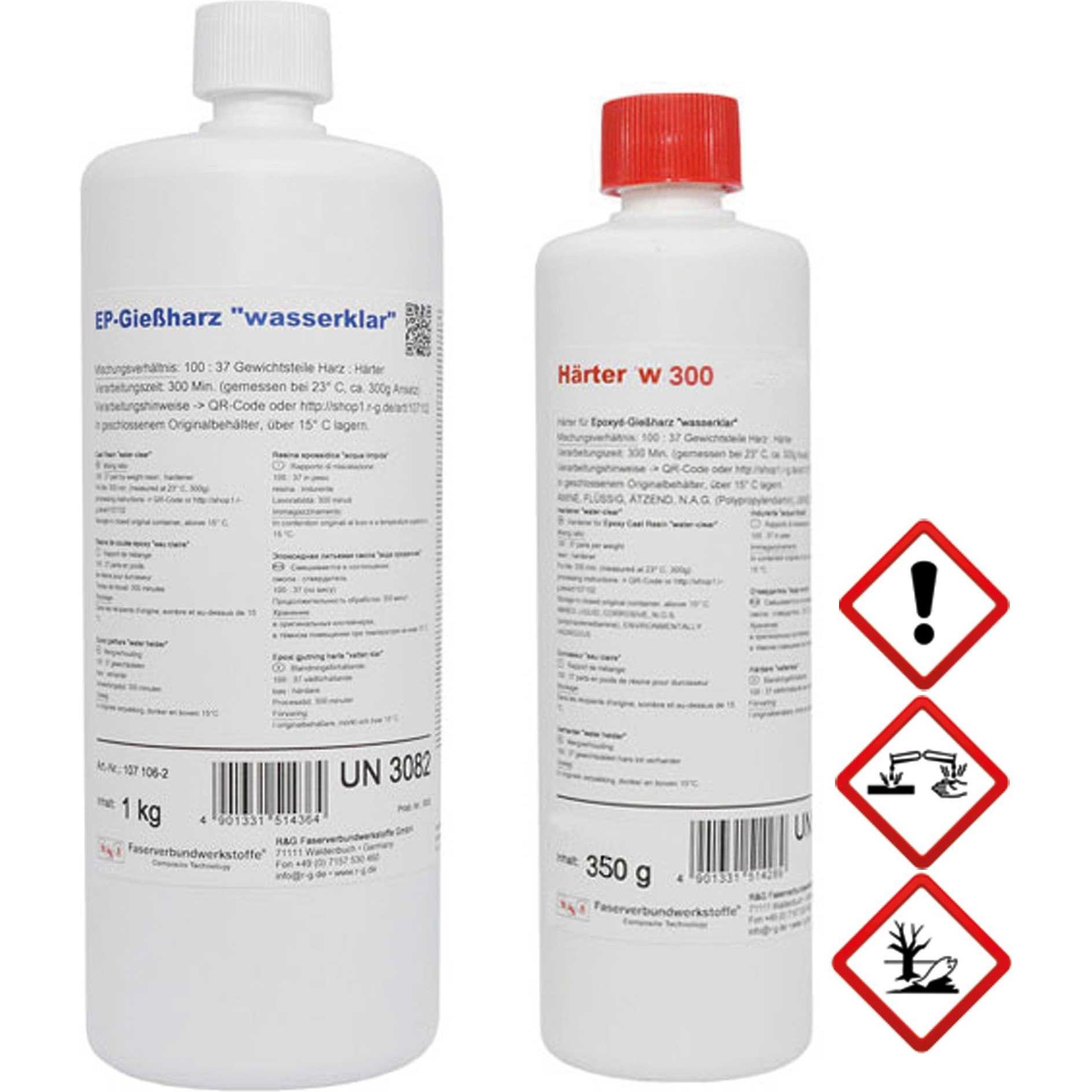 R&G epoxid-giessharz (wasserklar) + härter w300, packung/ 1,35 kg